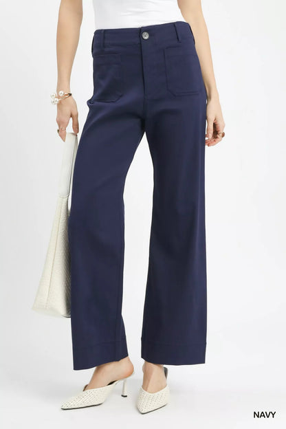 Umgee Button Stretched Pants - Blu Lotus Boutique