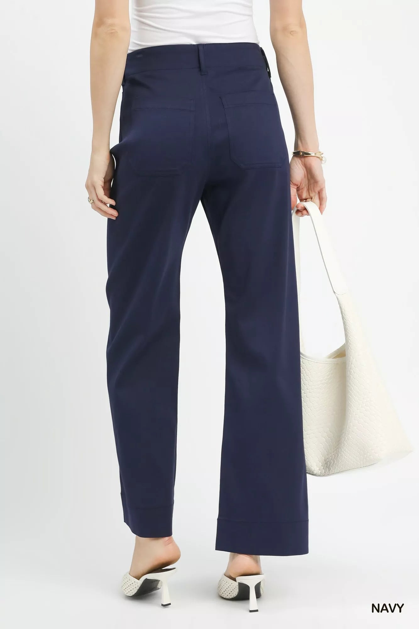 Umgee Button Stretched Pants - Blu Lotus Boutique