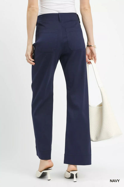 Umgee Button Stretched Pants - Blu Lotus Boutique