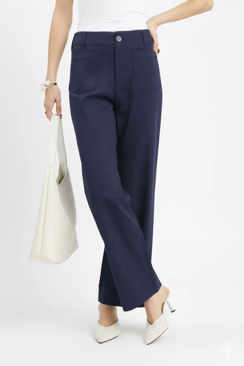 Umgee Button Stretched Pants - Blu Lotus Boutique