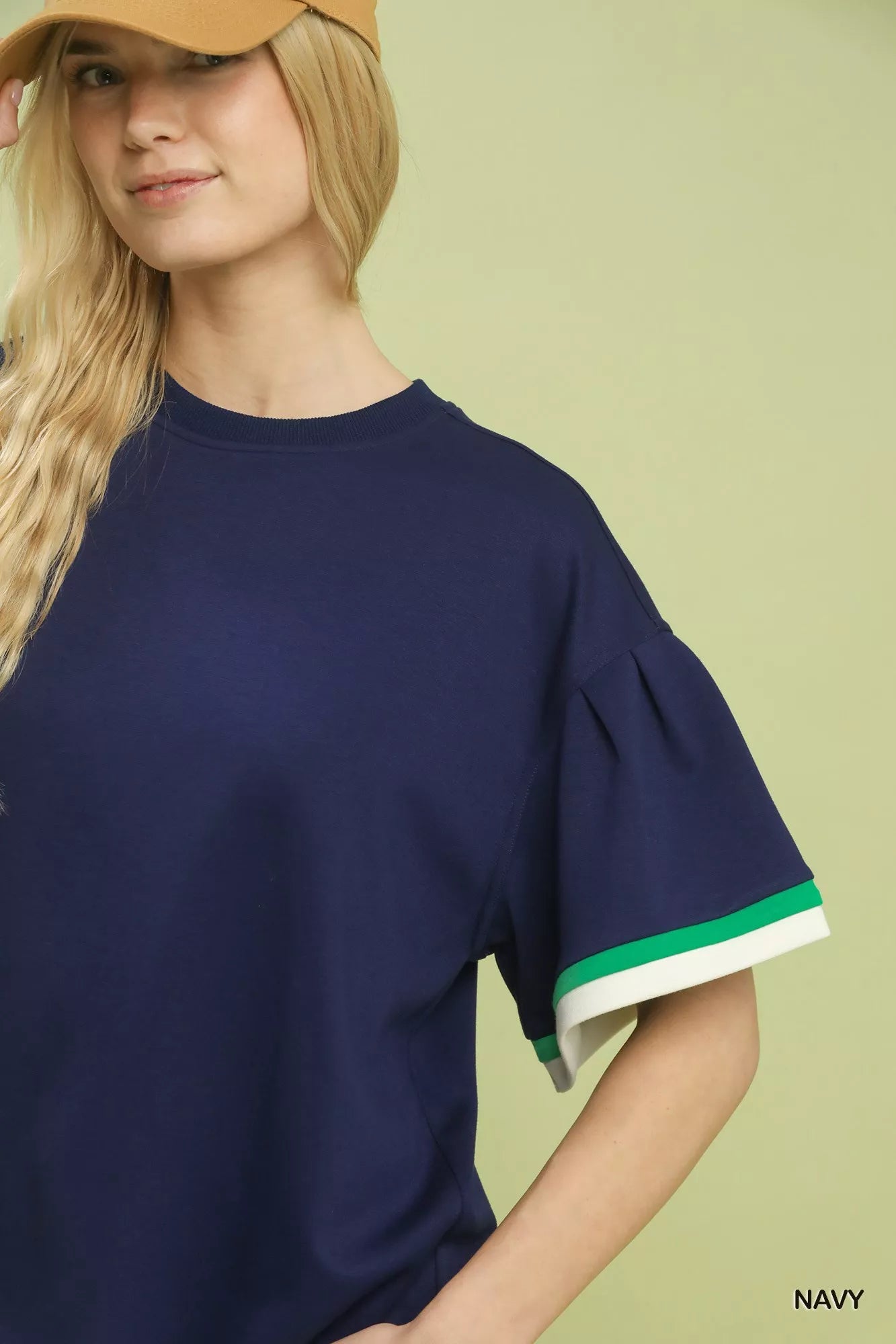 Umgee Contrast Trim Bell Sleeve Top - Blu Lotus Boutique