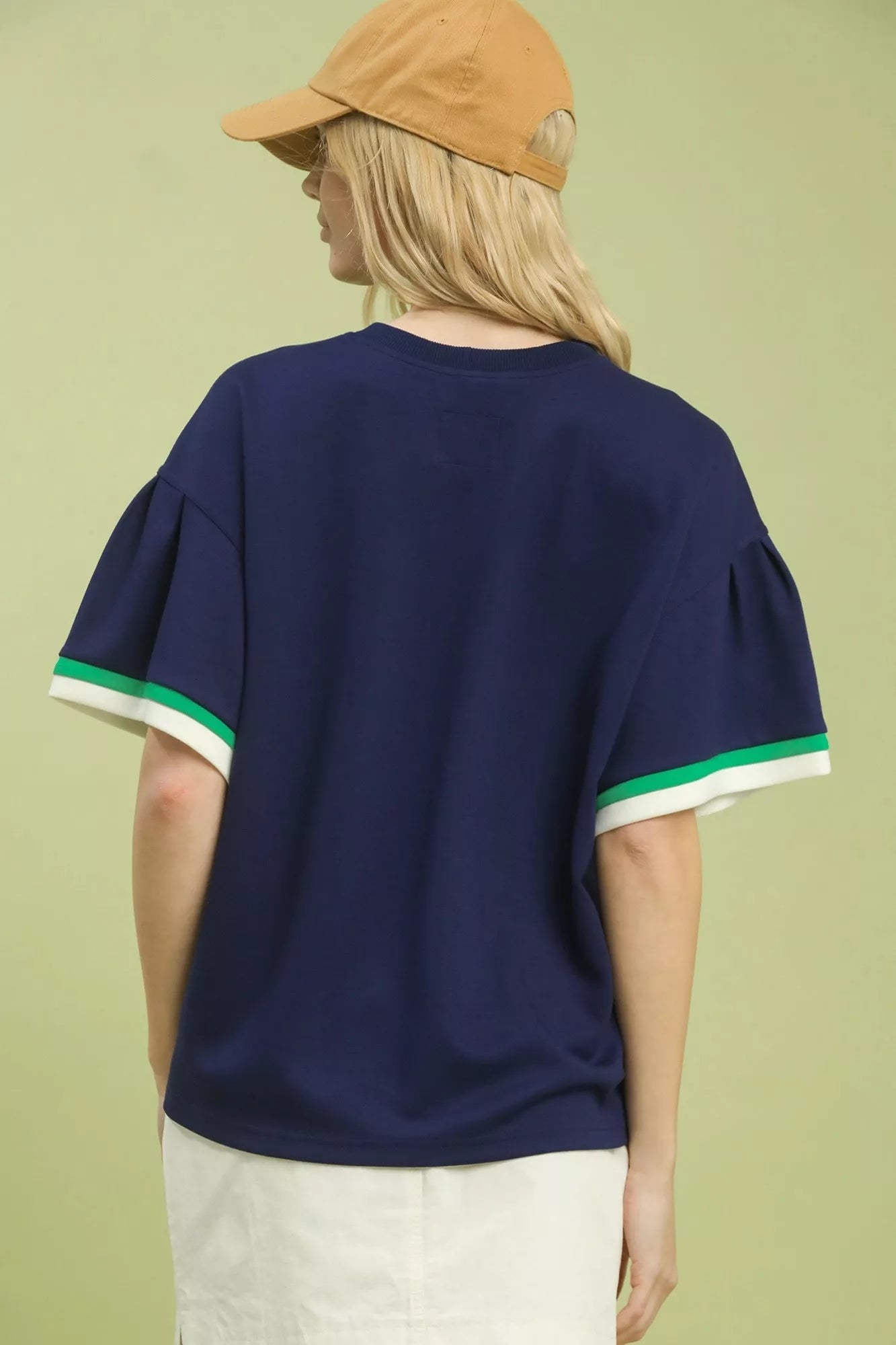 Umgee Contrast Trim Bell Sleeve Top - Blu Lotus Boutique