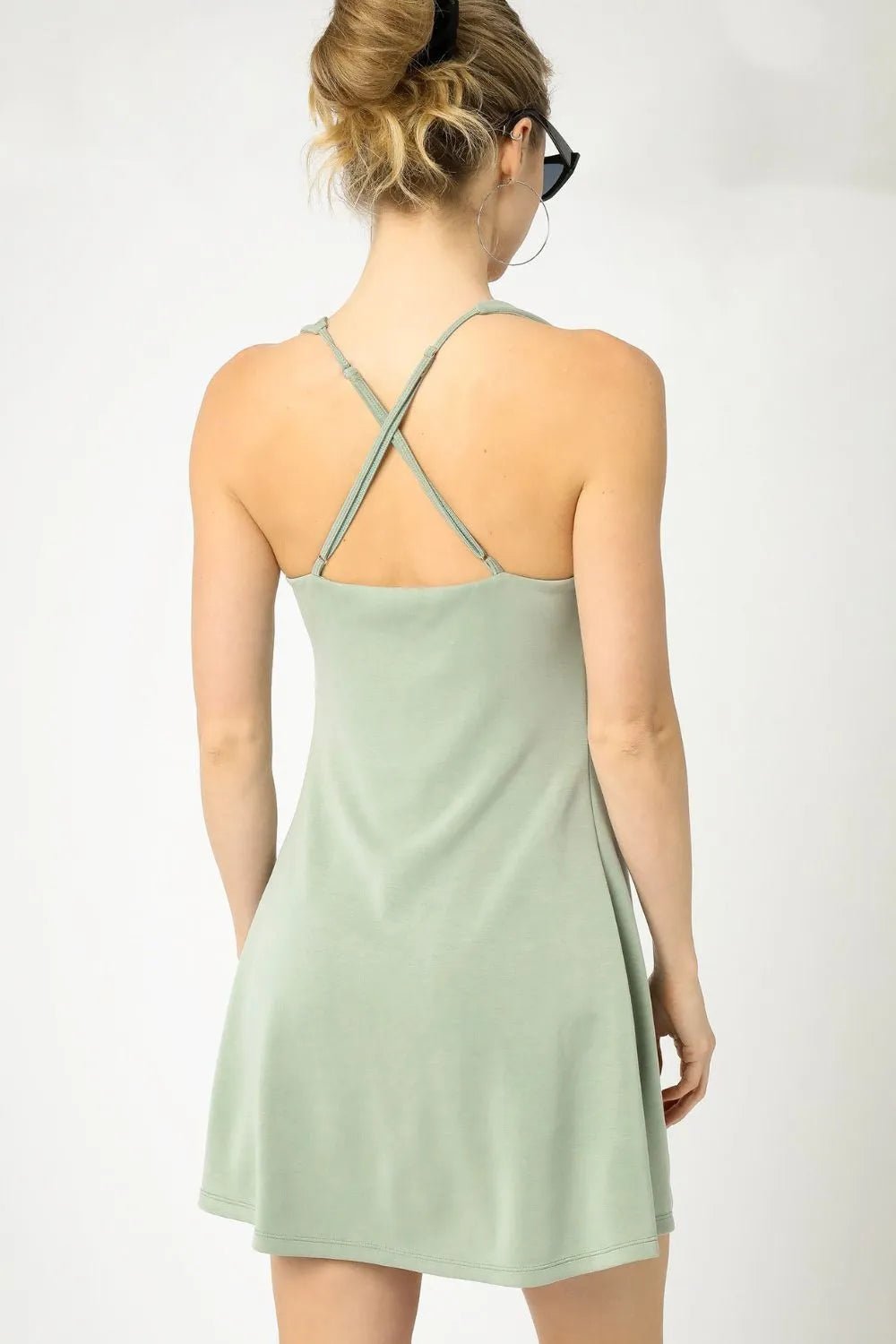 Umgee Crisscross Square Neck Active Dress - Blu Lotus Boutique