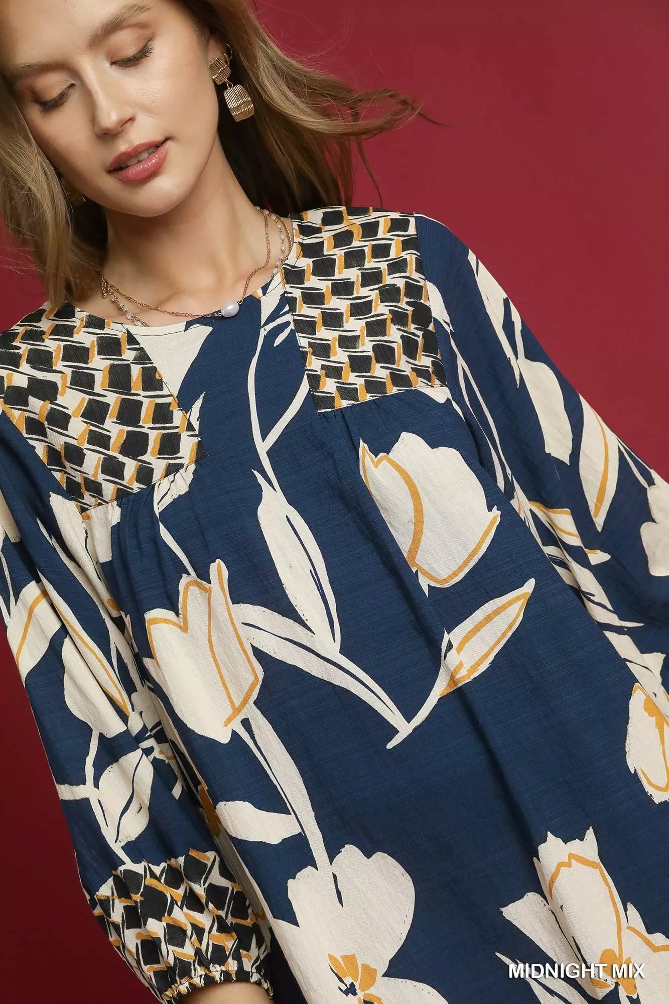 Umgee Floral High - Low Babydoll Dress - Blu Lotus Boutique