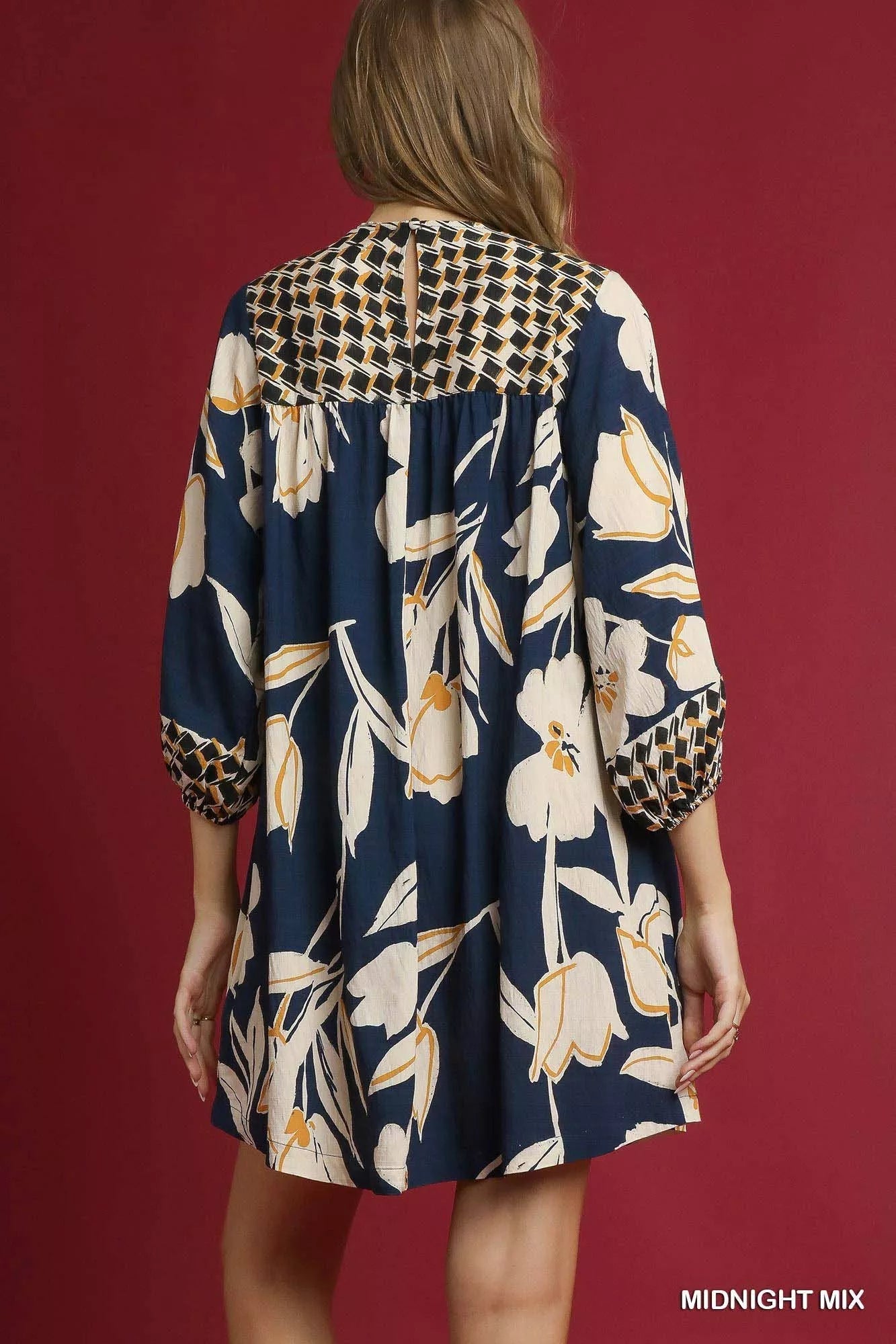 Umgee Floral High - Low Babydoll Dress - Blu Lotus Boutique