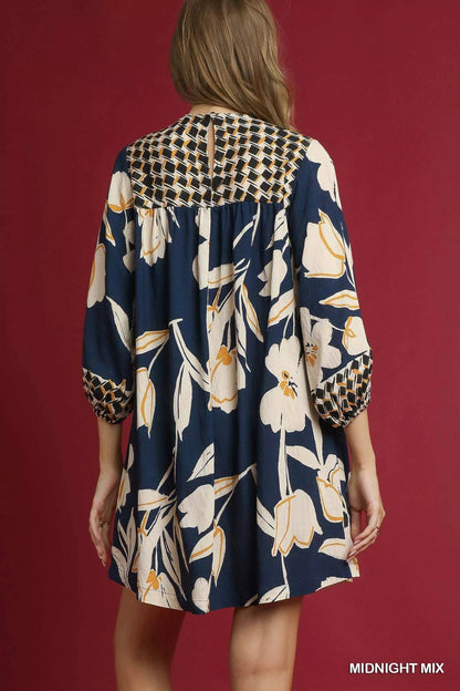 Umgee Floral High - Low Babydoll Dress - Blu Lotus Boutique