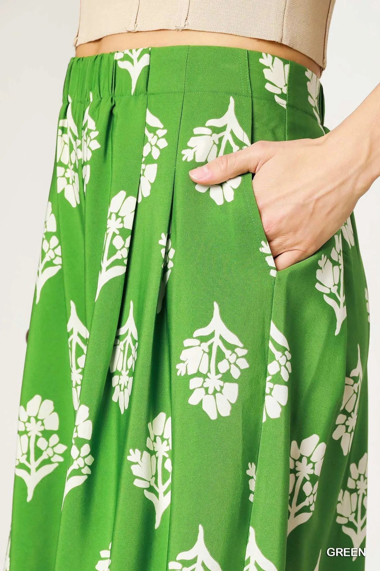 Umgee Floral Pleated Wide - Leg Pants - Blu Lotus Boutique