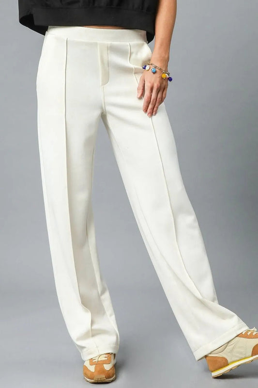 Umgee High Waisted Wide Leg Pants - Blu Lotus Boutique