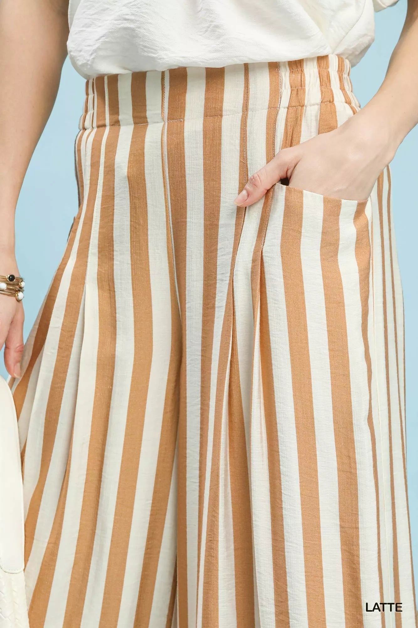 Umgee Vertical Stripe Wide Leg Pants - Blu Lotus Boutique