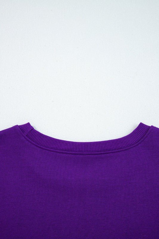 Varsity Stripe Long Sleeve Sweatshirt Dress - Blu Lotus Boutique