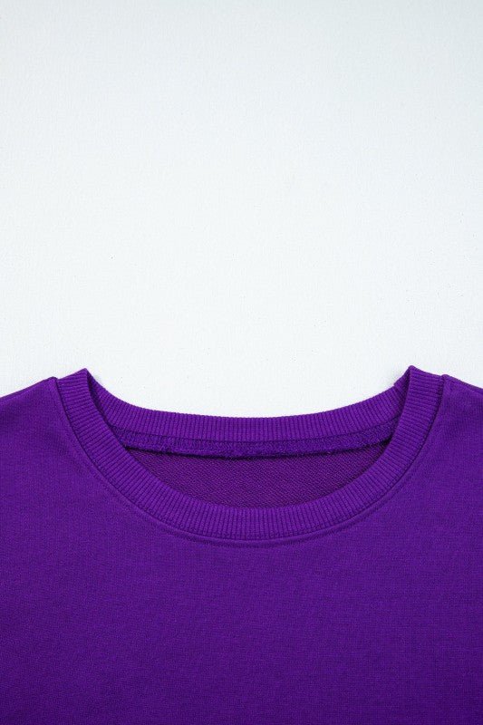 Varsity Stripe Long Sleeve Sweatshirt Dress - Blu Lotus Boutique