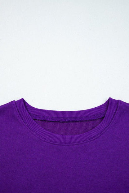 Varsity Stripe Long Sleeve Sweatshirt Dress - Blu Lotus Boutique