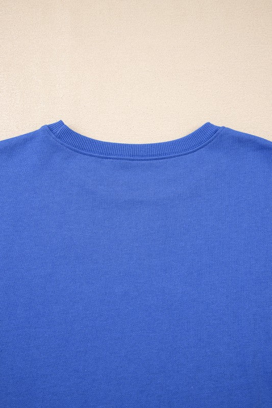 Varsity Stripe Long Sleeve Sweatshirt Dress - Blu Lotus Boutique