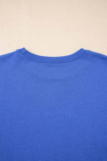 Varsity Stripe Long Sleeve Sweatshirt Dress - Blu Lotus Boutique