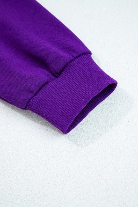 Varsity Stripe Long Sleeve Sweatshirt Dress - Blu Lotus Boutique