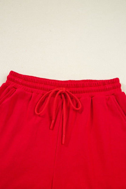 Varsity Stripe Sweatshirt and Short Set - Blu Lotus Boutique