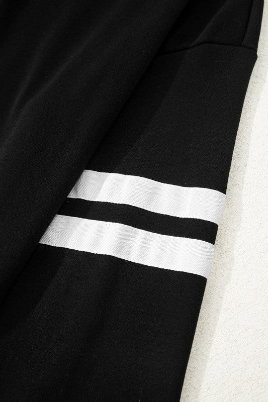 Varsity Stripe Sweatshirt and Short Set - Blu Lotus Boutique