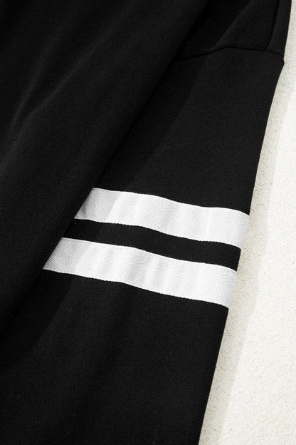 Varsity Stripe Sweatshirt and Short Set - Blu Lotus Boutique