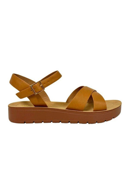 VERA METALLIC COMFORTABLE SANDALS - FLATS - Blu Lotus Boutique