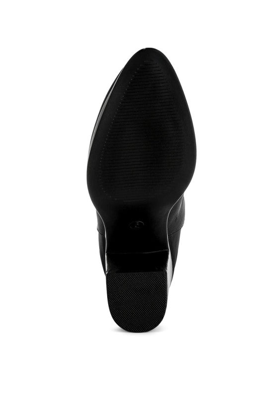 Veyara Lycra Block Heel Ankle Boots - Blu Lotus Boutique