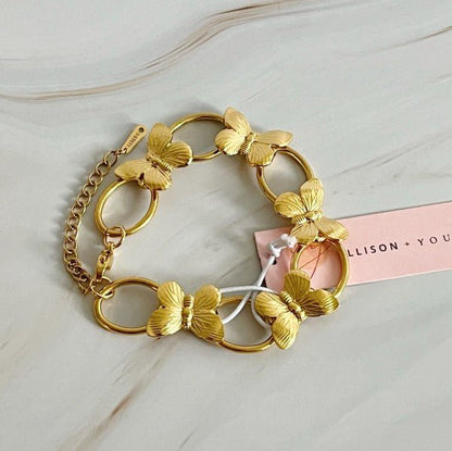 Vintage Butterfly Linked Bracelet - Blu Lotus Boutique