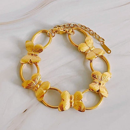 Vintage Butterfly Linked Bracelet - Blu Lotus Boutique