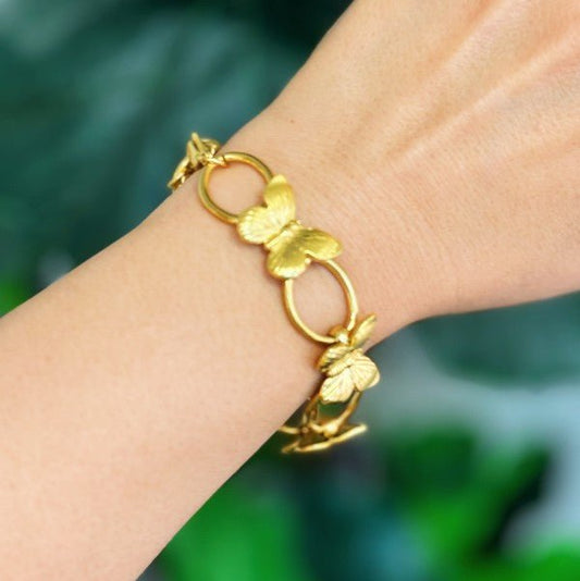 Vintage Butterfly Linked Bracelet - Blu Lotus Boutique