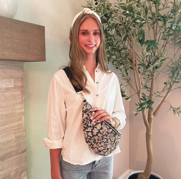 Vintage Floral Sling Bag – Adjustable Crossbody wi - Blu Lotus Boutique