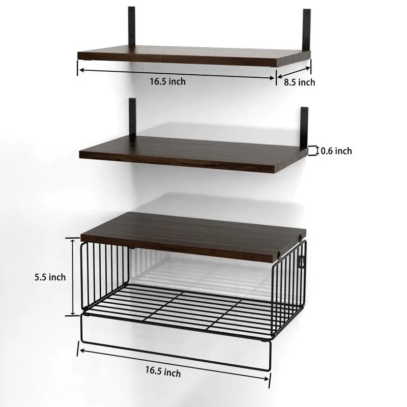 Wall Mounted Floating Shelves 3 Wood Bathroom Shelves Farmhouse Floating Shelf Bathroom Accessories for Bedroom - Blu Lotus Boutique