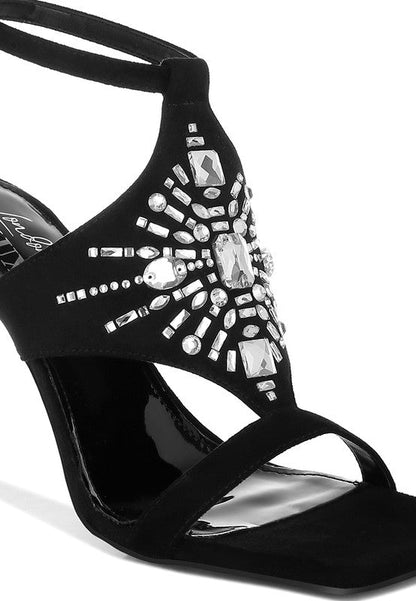 Warda Jeweled Shiny Stiletto Heels - Blu Lotus Boutique