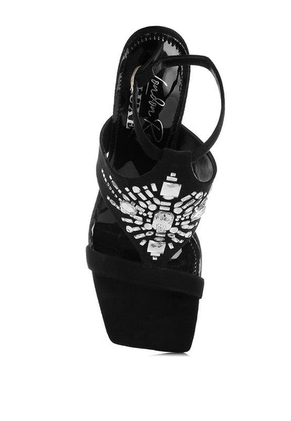 Warda Jeweled Shiny Stiletto Heels - Blu Lotus Boutique