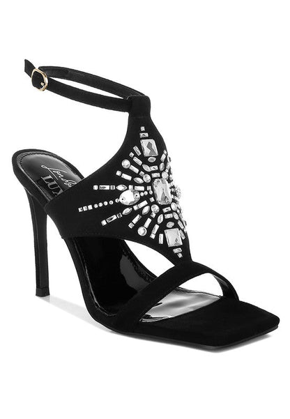 Warda Jeweled Shiny Stiletto Heels - Blu Lotus Boutique
