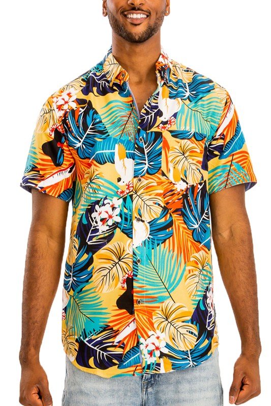 Weiv Hawaiian Print Button Down Shirt - Blu Lotus Boutique