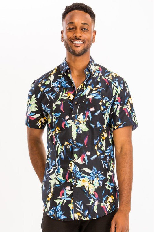 Weiv Hawaiian Print Button Down Shirt - Blu Lotus Boutique