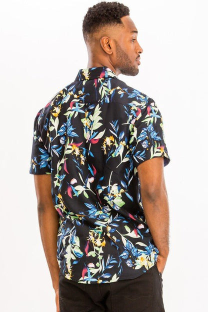 Weiv Hawaiian Print Button Down Shirt - Blu Lotus Boutique