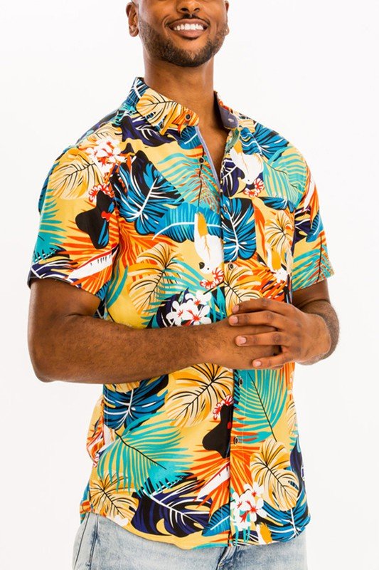 Weiv Hawaiian Print Button Down Shirt - Blu Lotus Boutique