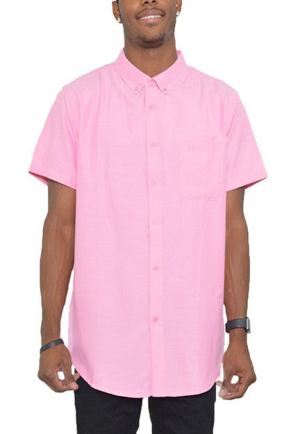 Weiv Men's Casual Short Sleeve Solid Shirts - Blu Lotus Boutique
