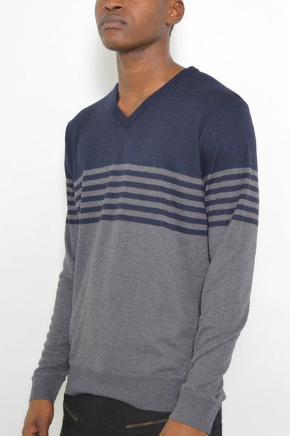 Weiv Mens Knit VNeck Pullover Sweater - Blu Lotus Boutique