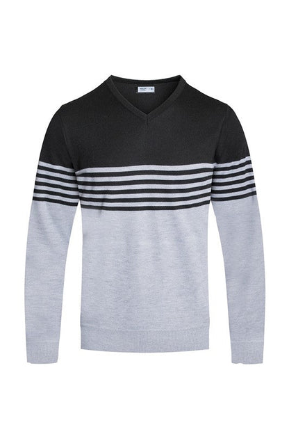 Weiv Mens Knit VNeck Pullover Sweater - Blu Lotus Boutique