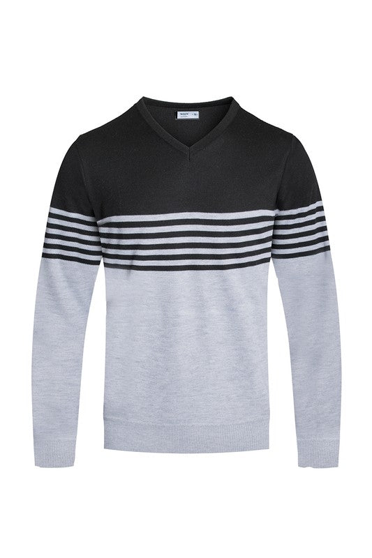 Weiv Mens Knit VNeck Pullover Sweater - Blu Lotus Boutique