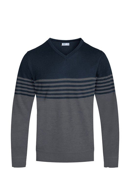 Weiv Mens Knit VNeck Pullover Sweater - Blu Lotus Boutique