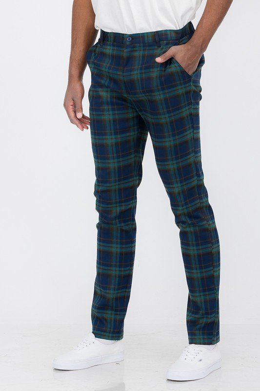 Weiv Mens Plaid Trouser Pants - Blu Lotus Boutique