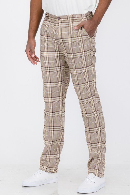 Weiv Mens Plaid Trouser Pants - Blu Lotus Boutique