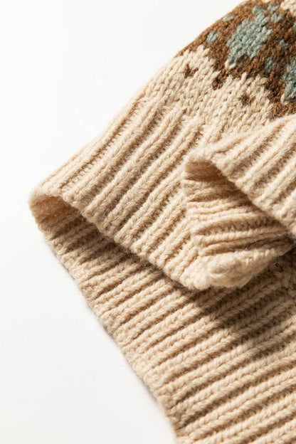 Western Knit Buttoned V - Neck Cardigan Sweater - Blu Lotus Boutique