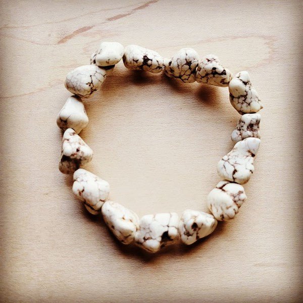 White Turquoise Nugget Bracelet - Blu Lotus Boutique