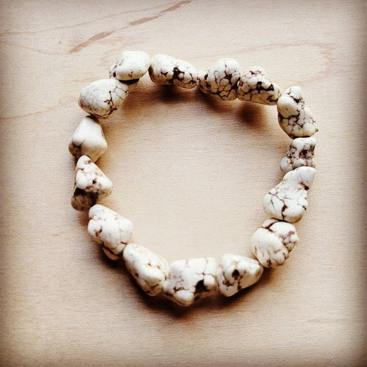 White Turquoise Nugget Bracelet - Blu Lotus Boutique