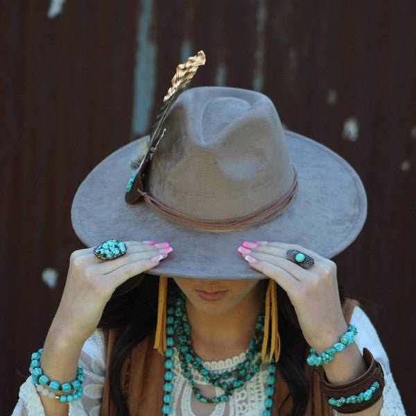 Wide Cuff with African Turquoise Chunks - Blu Lotus Boutique