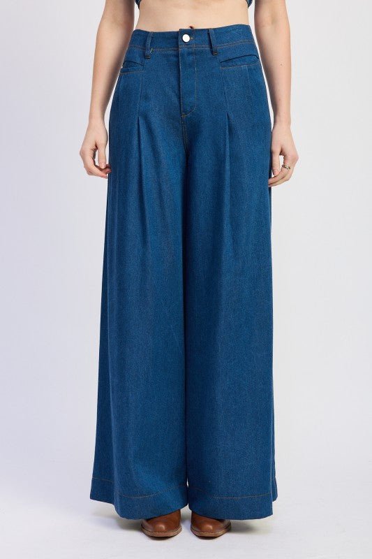 WIDE LEG PALAZZO PANTS - Blu Lotus Boutique