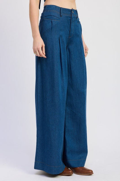 WIDE LEG PALAZZO PANTS - Blu Lotus Boutique