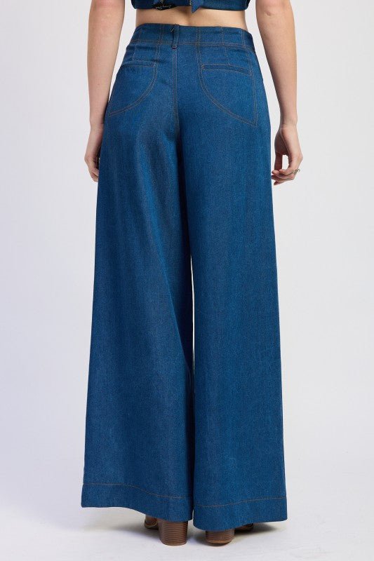 WIDE LEG PALAZZO PANTS - Blu Lotus Boutique